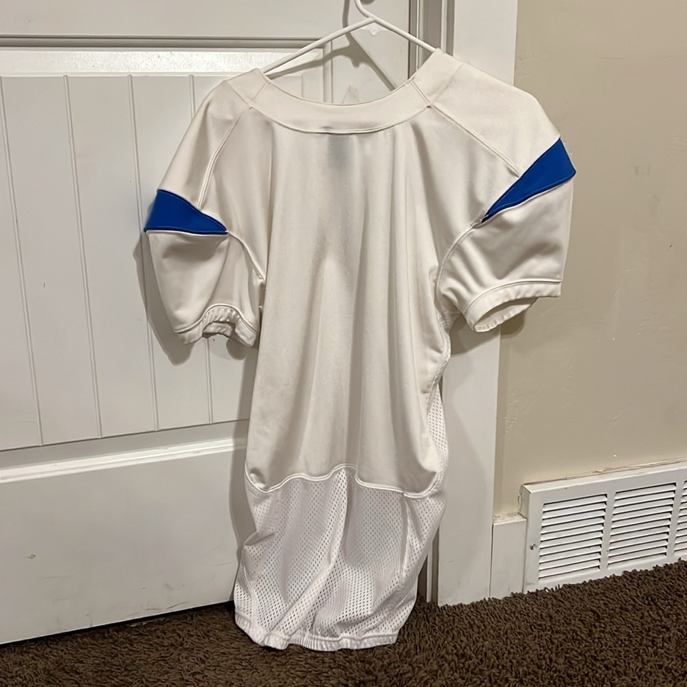 Nike White and Blue Athletic Jersey - Picture 2 of 2